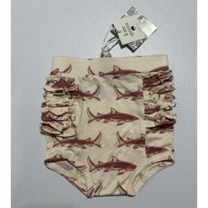 Kate Quinn Pink Sharks Baby Bloomers Diaper Cover Size 12-18 Month Bamboo Shorts